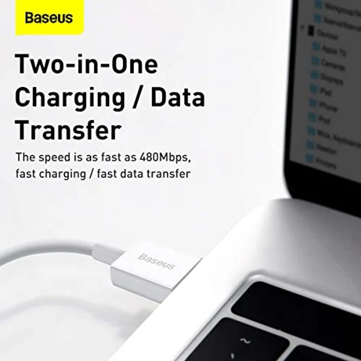 Baseus Superior Schnell-Ladekabel USB auf Lightning, 2,4A, 1,5m, weiß, für schnelle Datenübertragung und erweiterten Schutz – Bild 6