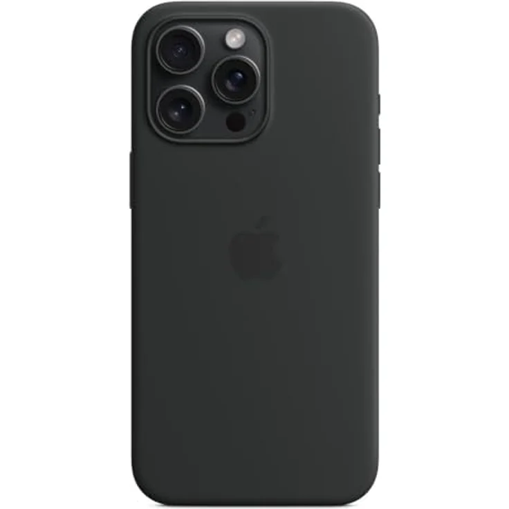 Apple iPhone 15 Pro Max Silikon Case mit MagSafe – Schwarz ​​​​​​​ – Bild 3