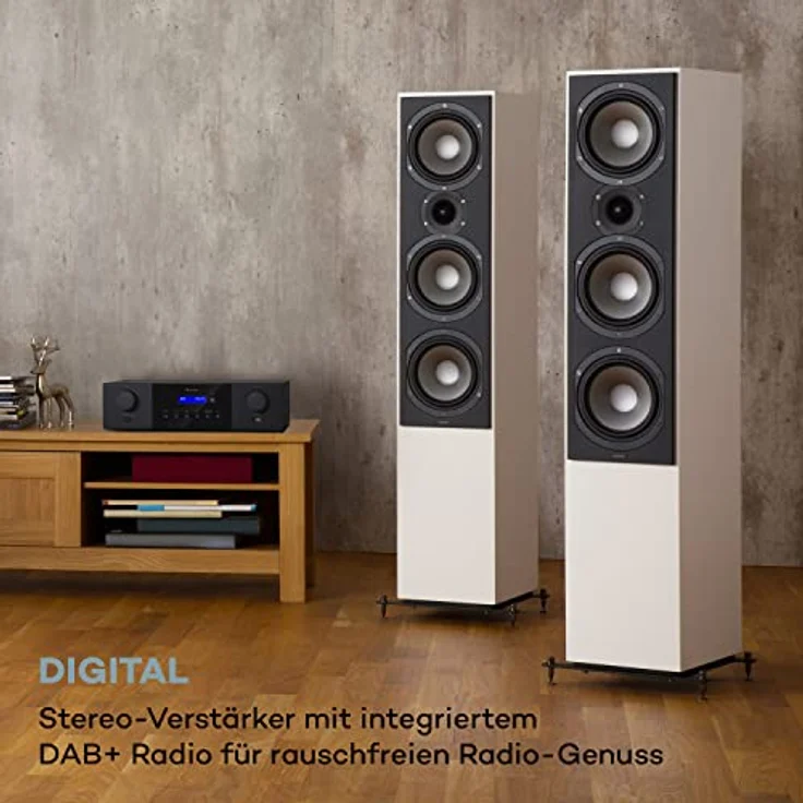 Auna AMP-4000 DAB, Hifi-Stereo-Verstärker mit DAB-Radiofunktion, Bluetooth und USB-Anschluss, schwarz – Bild 2