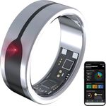 Newgen Medicals Schlaftracker-Ring, Fitness-Tracker mit Herzfrequenz- & SpO2-Anzeige, silber, Gr.57, wasserdicht, 2 mm dünn