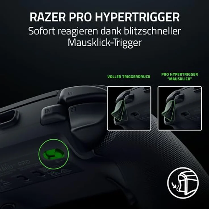 Razer Raiju V3 Pro, Kabelloser E-Sport-Controller für PlayStation 5 & PC mit 4 abnehmbaren Tasten, TMR-Analogsticks, Pro HyperTrigger und Mecha-Tactile-Tasten, Schwarz – Bild 5
