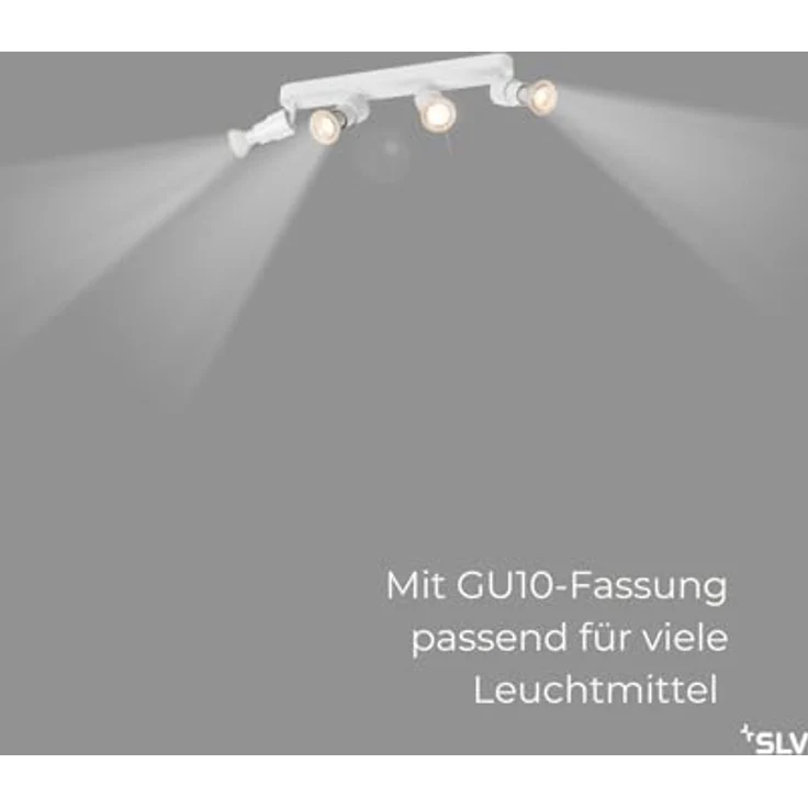 SLV PURI 2.0 BASIC, Deckenleuchte, Wandleuchte, Weiß - Flexibel dreh- und schwenkbar, reduzierter industrieller Look, inkl. Dekoring (max. 5cm) – Bild 4