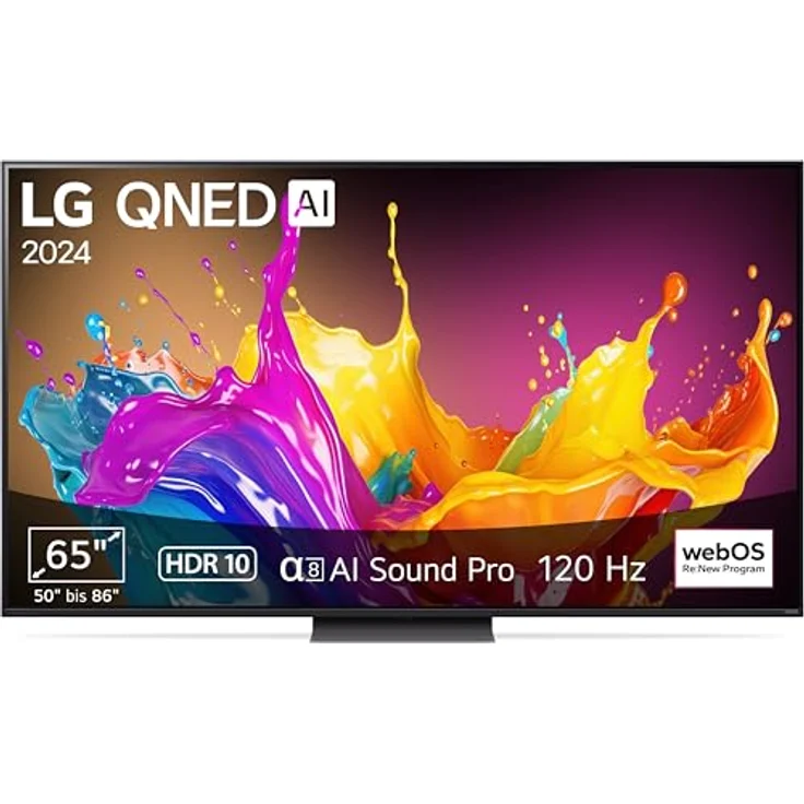 LG 65QNED86T6A TV 65" QNED Fernseher, 4K Quantum Dot NanoCell Plus Display, HDR10, bis zu 120Hz [Modelljahr 2024] – Bild 1