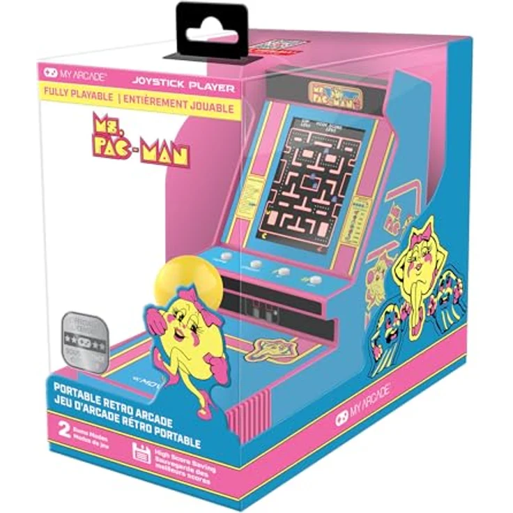 My Arcade JOYSTICK PLAYER 6.8" MS.PAC-MAN Retro Arcade-Konsole mit klassischem Gameplay und dediziertem Joystick – Bild 8