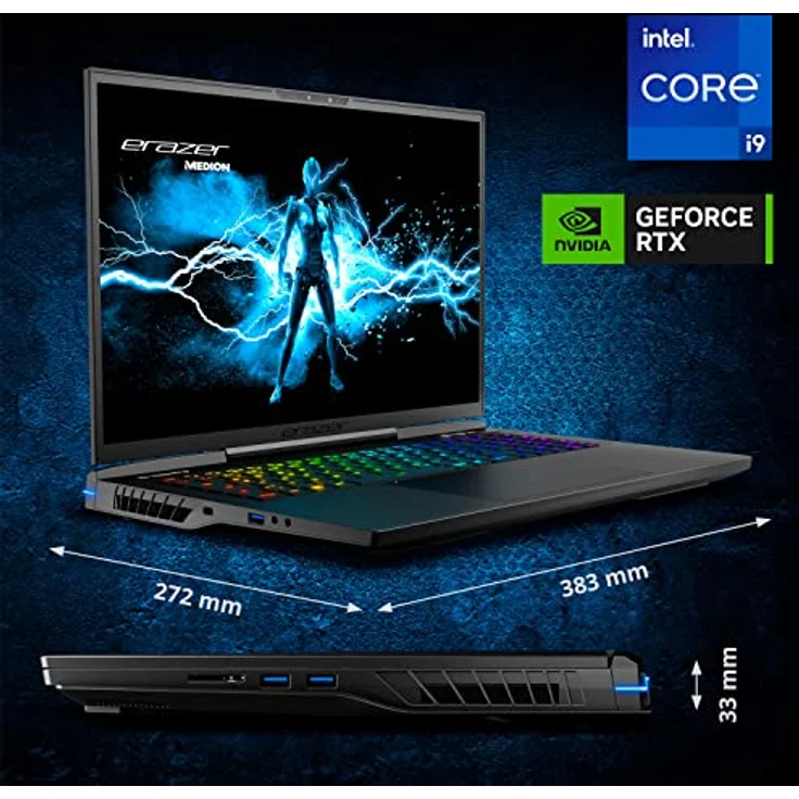 MEDION ERAZER Beast X40 43,2cm (17" Zoll 240Hz) QHD+ Gaming Notebook (Intel Core i9-13900HX, 32GB DDR5 RAM, 1TB SSD, GeForce RTX 4080 12GB GDDR6, Win 11 Home) – Bild 2