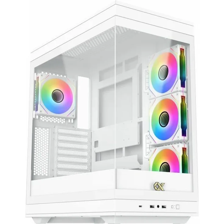 XIGMATEK Meta Arctic, ATX Semi-Tower Gehäuse in Weiß mit RGB-Beleuchtung und USB 3.0 Anschlüssen