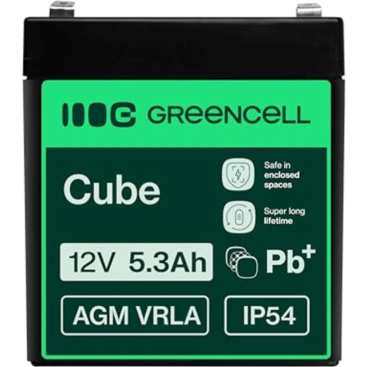 Green Cell® AGM 12V 5,3Ah Vlies Akku, wartungsfreie VRLA Blei Batterie für Notstromversorgung und Elektro Spielzeug – Bild 3