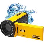 Easypix Aquapix WDV5630, wasserfester 4K Camcorder mit 13 MP Sensor, 56 MP Fotos und 18-fachem Zoom, gelb