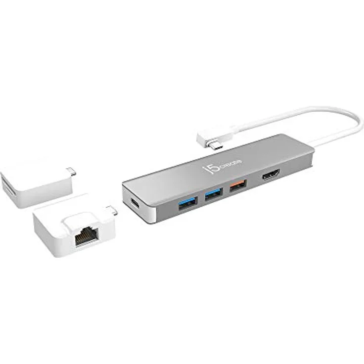j5create Modularer USB-C-Multi-Adapter mit 2 abnehmbaren Kits - SuperSpeed+ USB™ 3.1 Gen 2, 10 Gbit/s, kompatibel mit Windows/macOS/Chrome OS