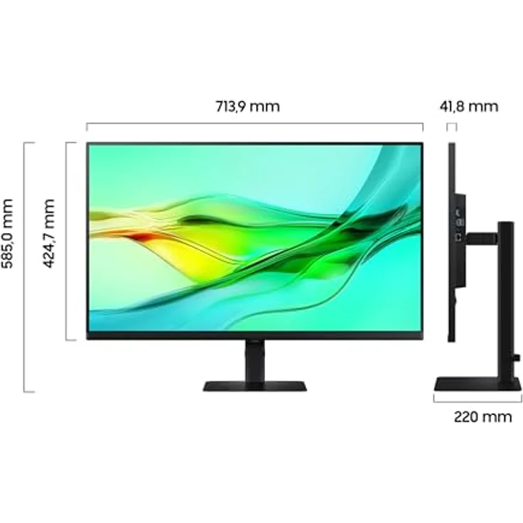 Samsung ViewFinity S60UD Monitor 32 Zoll, QHD/WQHD, 100 Hz, HDR10, Eye Saver Mode, USB-C (90 W), Daisy Chain, Integrierter KVM-Switch, LS32D600UAUXEN – Bild 2