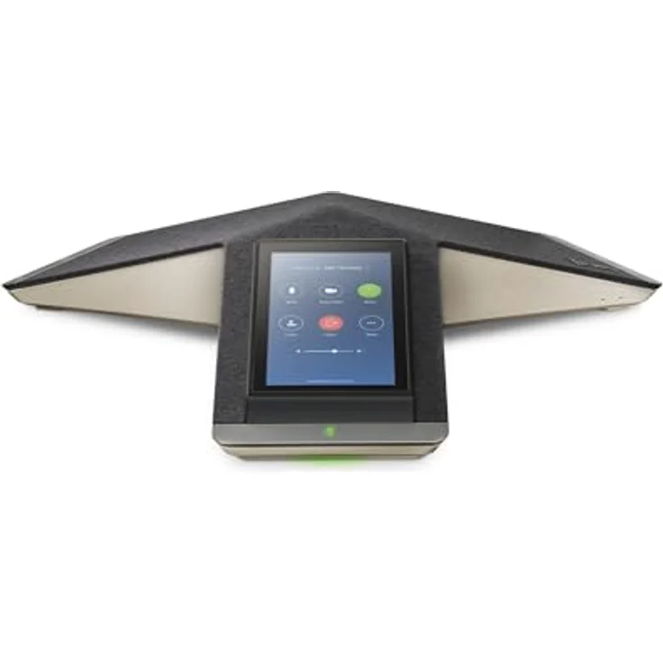 Poly Trio C60 Konferenztelefon, VoIP-Freisprechanlage mit LCD-Touch-Display, schwarz-silber – Bild 2