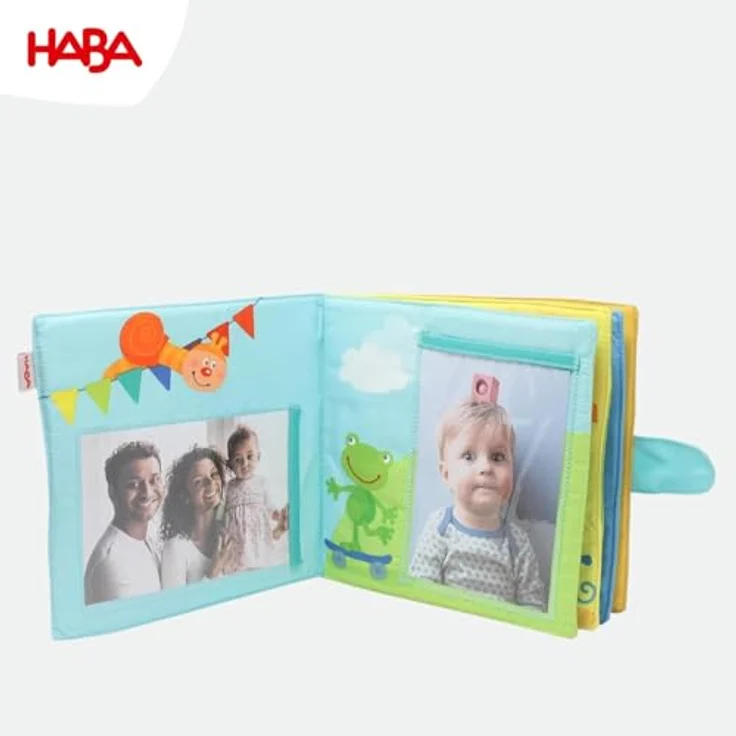 HABA 303143 - Baby-Fotoalbum Spielgefährten2 | Album aus Stoff mit 10 Seiten | Einstecktaschen für 8 Fotos im Format 10 x 15 cm | Ab 12 Monaten – Bild 8