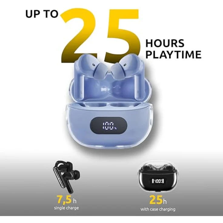 Intenso Buds Earphone Plus T315AE Blue, In-Ear-Kopfhörer mit Bluetooth, USB-C und Freisprechfunktion – Bild 4