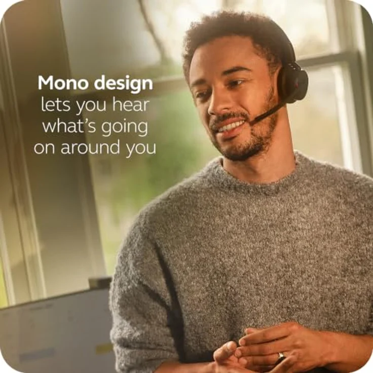Jabra Evolve3 45 Mono, LINK 390a, Kabelloses On Ear Headset mit Bluetooth® und drei Mikrofonen, Schwarz – Bild 4