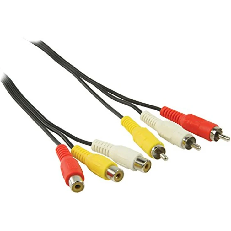 Valueline Cinch AV-Verlängerungskabel, 3x Stecker auf 3x Buchse (2m) schwarz – Bild 2