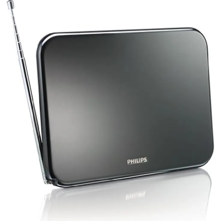 Philips SDV6224, Aktive DVB-T Flach Zimmerantenne mit 40 dB Verstärkung, Wandmontage möglich, einstellbare Verstärkungsregelung