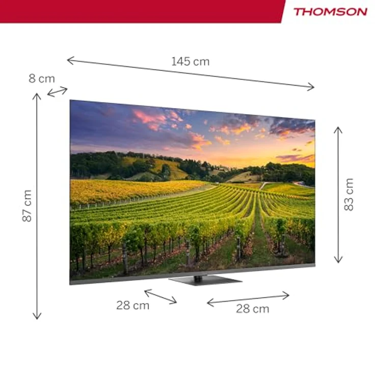 Thomson Q70 Series 65QG5C14, 65 Zoll 4K Ultra HD QLED Smart-TV mit Google Assistant und Dolby Atmos, grau – Bild 2