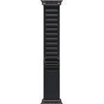 Apple Watch Band Alpine Loop, 49 mm, Schwarz, Medium, aus recycelten Materialien mit titanbeschichtetem G-Haken