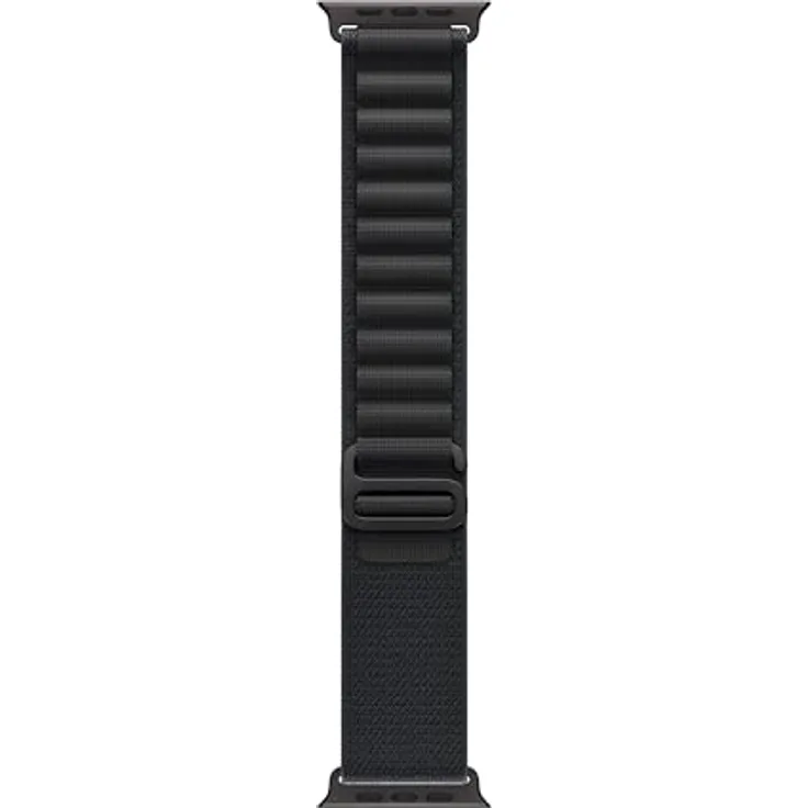 Apple Watch Band Alpine Loop, 49 mm, schwarz, Large, aus 43 % recycelten Materialien mit G-Haken aus Titan
