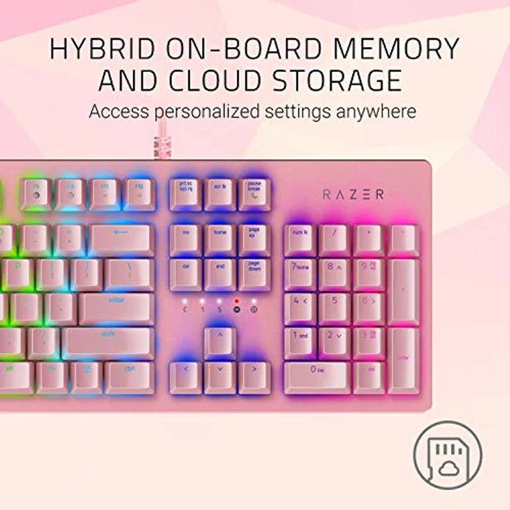 Razer Huntsman V2 Tenkeyless (Red Switch) - Optische Gaming-Tastatur ohne Ziffernblock (Lineare Optische Switches, Doubleshot PBT-Tastenkappen, Handballenauflage) QWERTY US-Layout | Quartz Pink – Bild 5