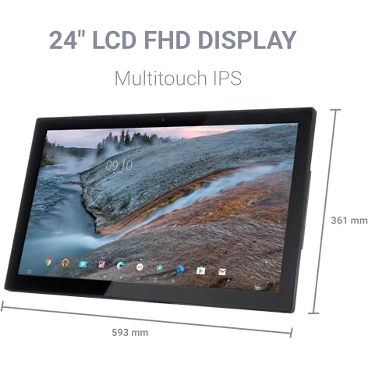 XORO MegaPAD 2404 V7, 24" (61 cm) Tablet-PC mit FullHD Multitouch IPS Display, Android 13, 64Bit SixCore CPU, 4GB RAM, 64 GM Speicher, Dual WLAN, GigaBit LAN, Bluetooth, Mikrofon, Kamera – Bild 3