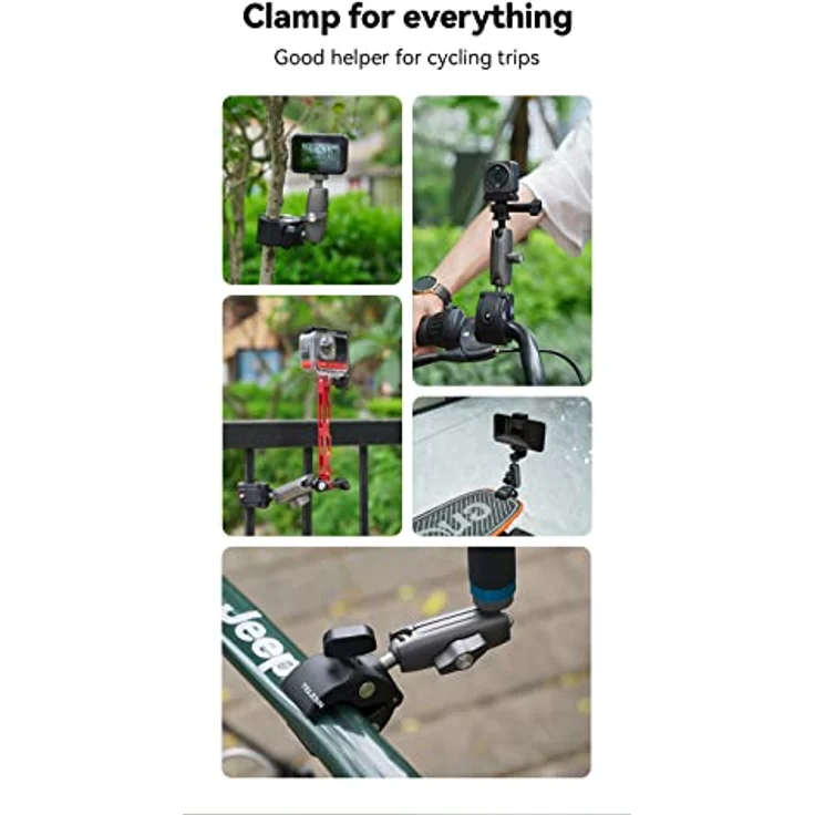 TELESIN Universal Handlebar Tube Clamp Mount for Sport Cameras (Aluminium) – Bild 4
