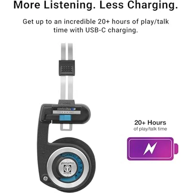 Koss Porta Pro Wireless 2.0, Bluetooth On-Ear Kopfhörer mit 20+ Stunden Akku, USB-C, Mikrofon, Schwarz – Bild 2