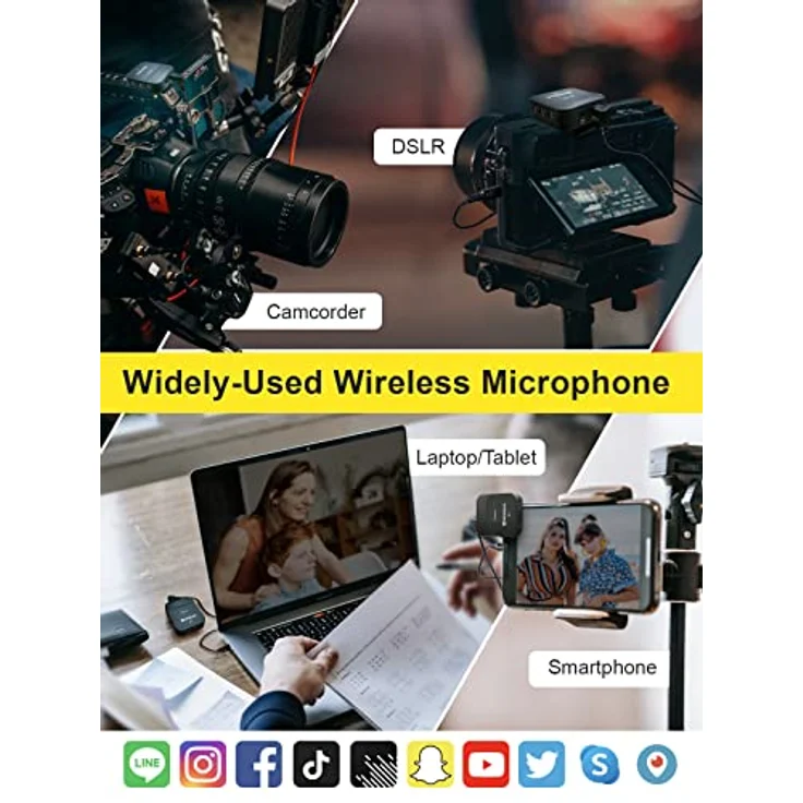 Moman Lavalier Mikrofon Wireless, C1X Ansteckmikrofon Kabellos System bis zu 50m für DSLR Kamera Camcorder Smartphone PC Laptop für Interview Online Meeting und Kurs Live Streaming Videoaufnahme – Bild 3
