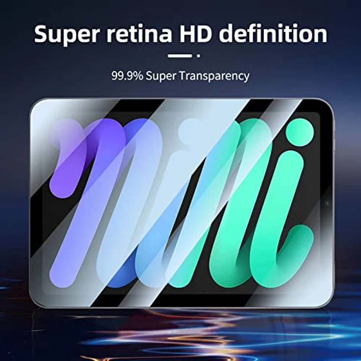 NEW'C Schutzfolie für iPad mini 7 (A17 Pro, 2024) / mini 6 (2021), 2 Stück, 9H Panzer Glas, 0.33mm, HD transparent, anti-fingerabdrücklich – Bild 5