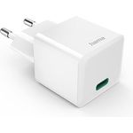 Hama Ladegerät, 30 Watt, USB C (Schnellladegerät mit Power Delivery, unterstützt Qualcomm Quick Charge 3.0, USB Ladegerät mit GaN-Technologie, für Handy z.B. iPhone, Tablet, Laptop, Ladeadapter) weiß