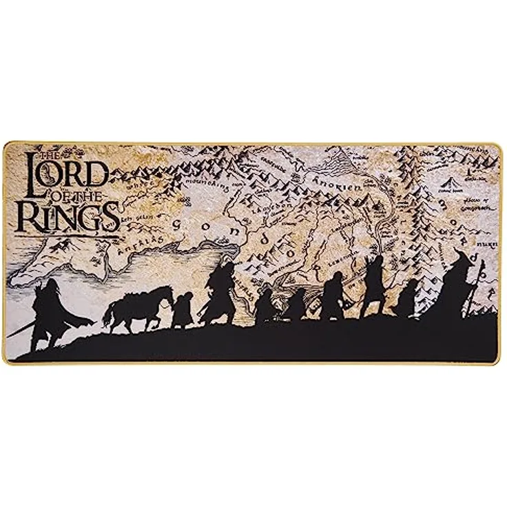 Lord of the ring - Rutschfeste XXL-Mausmatte 90 mms x 40 mms - Offizielle Lizenz.