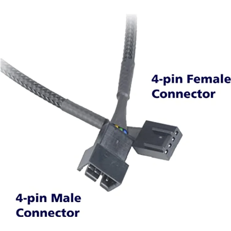 Akasa - Verlängerungskabel für Lüfterspannungsversorgung - 4-polig PWM (W) bis 4-polig PWM (M) - 30 cm - Schwarz – Bild 4