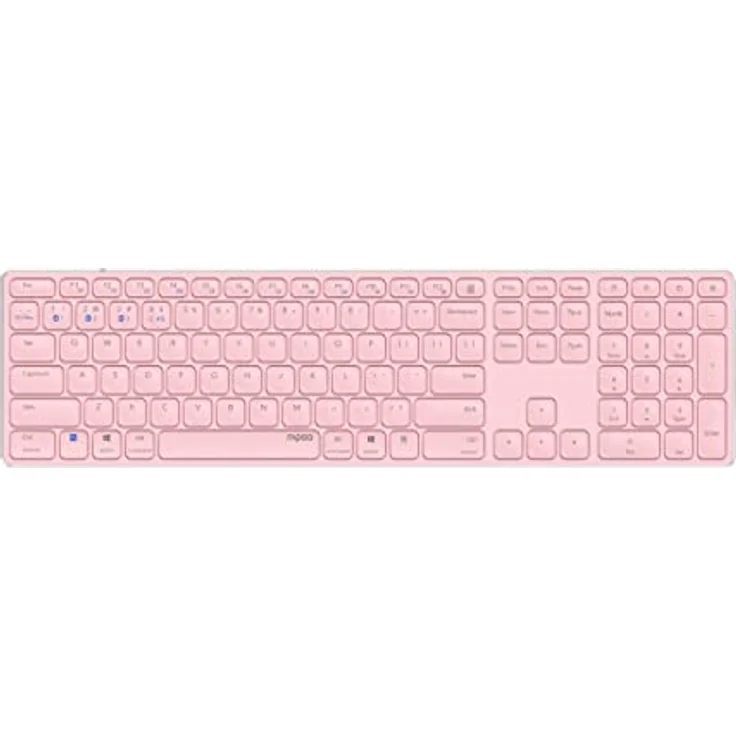 Rapoo E9800M kabellose Tastatur Wireless Keyboard wiederaufladbarer Akku flaches Aluminium Design DE-Layout QWERTZ PC & Mac - pink – Bild 1
