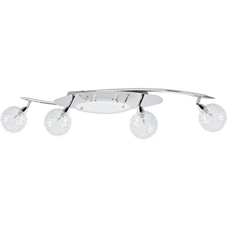 Trango 6-flammig Deckenleuchte TG1002-68 Chromoptik inkl. 6x G9 LED Leuchtmittel 3.000K warmweiße Lichtfarbe, schwenkbar