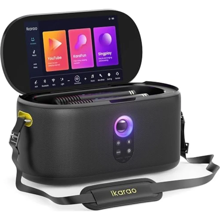 Ikarao Karaokebox Shell S1 (8 h, Akkubetrieb), Bluetooth Lautsprecher, Schwarz – Bild 5