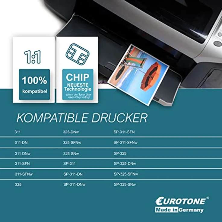 Eurotone Toner für Ricoh SP311DN/SP311SFN/SP325DNw/SP325SNw, Schwarz, ersetzt 407246 TYPESP311HE, Reichweite ca. 3.500 Seiten – Bild 3