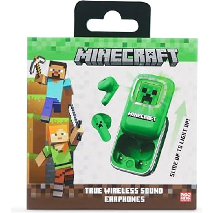 OTL Minecraft Creeper Slide TWS Kopfhörer In-Ear-Kopfhörer, Grün, Bluetooth, offiziell lizensiertes Merchandise – Bild 2