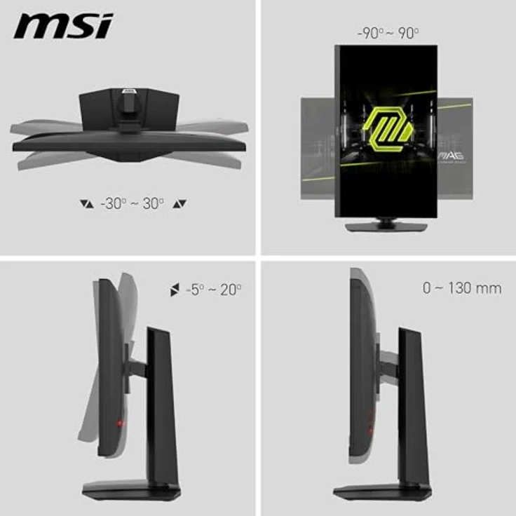 MSI MAG 272URDF E16 Gaming Monitor 27 Zoll UHD, Rapid IPS Panel, 3840x2160, 0,5ms Reaktionszeit, DisplayHDR 400, AI Vision, verstellbar, Schwarz – Bild 4