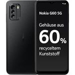 Nokia G60 5G Smartphone, 6.58" HD+ 120Hz display, 6GB RAM & 128GB Storage, Android 12, 50MP AI Kamera, 3 Jahre Garantie & Updates, hergestellt aus 60% recyceltem Plastik, 2 Tage Akkulaufzeit - Schwarz