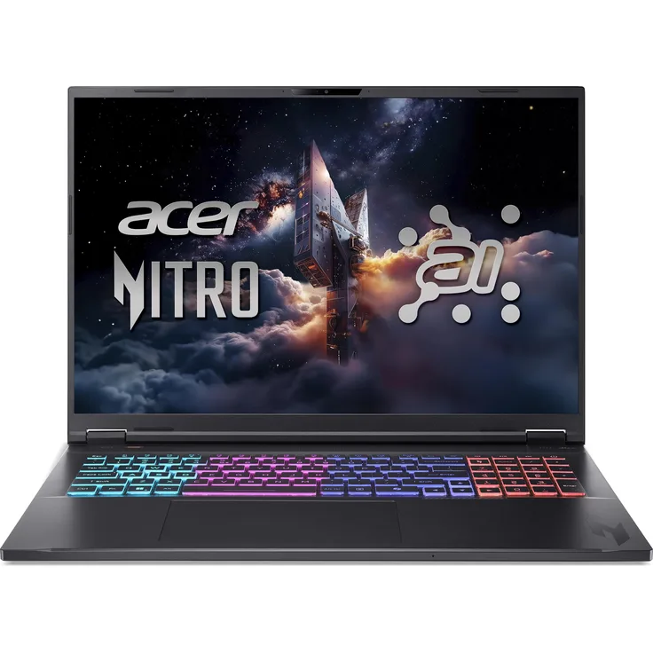 Acer Nitro 18 AI, 18" Gaming Notebook mit AMD Ryzen AI 9 365, 2000 GB SSD, 32 GB RAM, GeForce RTX 5070 Ti, Schwarz