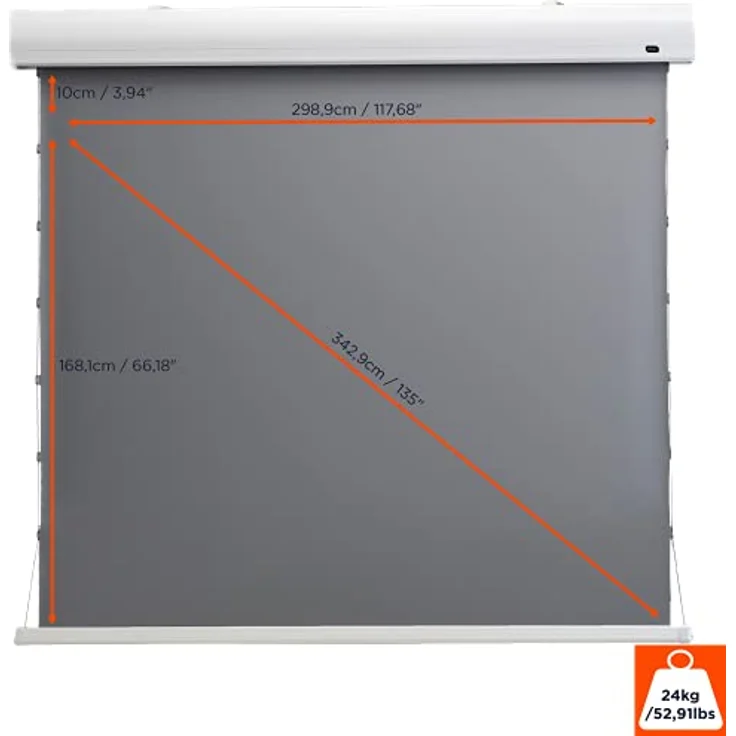 celexon HomeCinema Motorleinwand Tension 298 x 168 cm 135'' - Dynamic Slate ALR – Bild 5