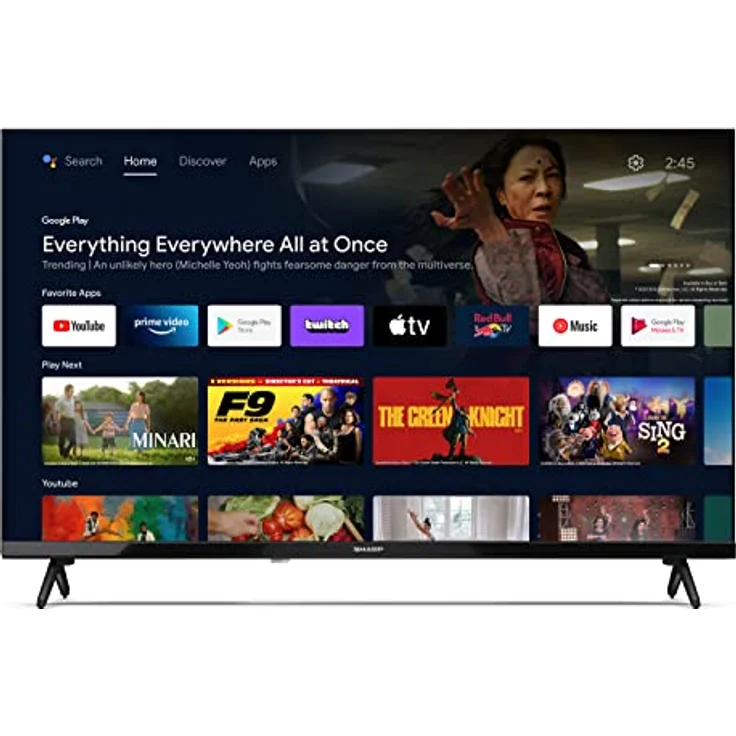 SHARP 32FH6EA HD Ready Frameless Android TV 80cm (32 Zoll), 3X HDMI, 2X USB, Dolby Digital, Active Motion 400 – Bild 2