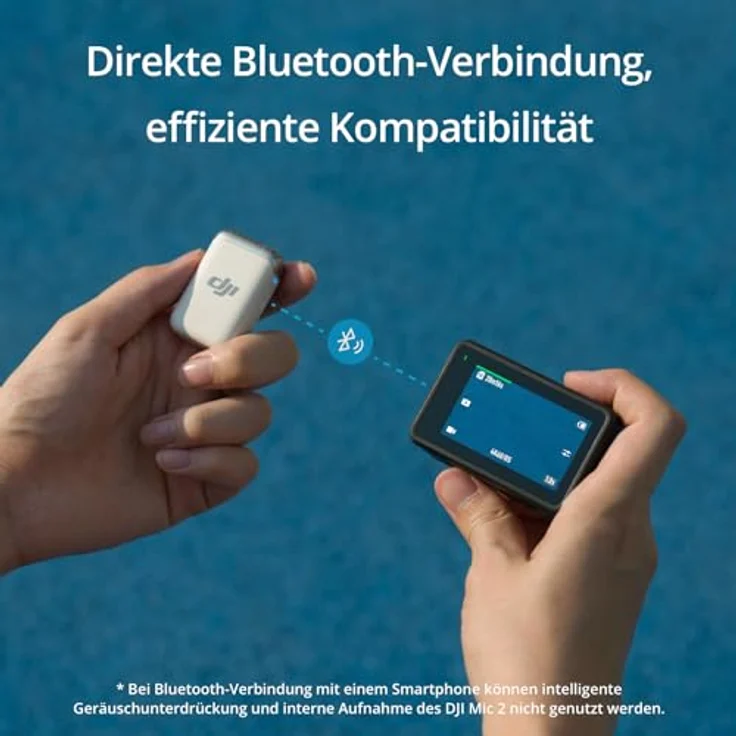 DJI Mic 2-Sender (Perlweiß), kabelloses Mikrofon, intelligente Rauschunterdrückung, 14 Stunden interne Aufnahme, 6 Stunden Akkulaufzeit, magnetische Befestigung, Bluetooth-Mikrofon, Vlogs – Bild 3