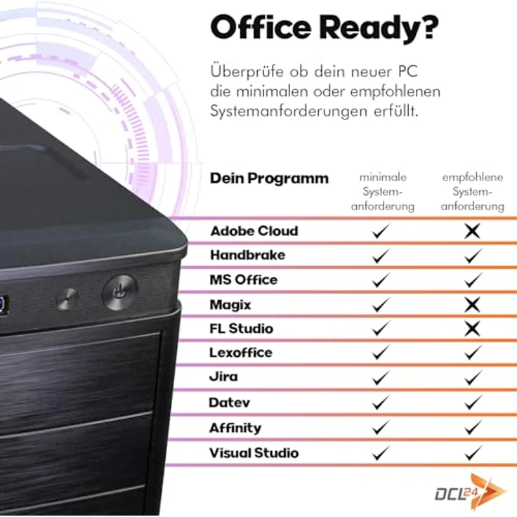 DCL24.DE AMD Multimedia PC Ryzen 9 7900X, 16GB DDR5, 500GB SSD, Radeon Grafik, Windows 11 Pro, Schwarz – Bild 2