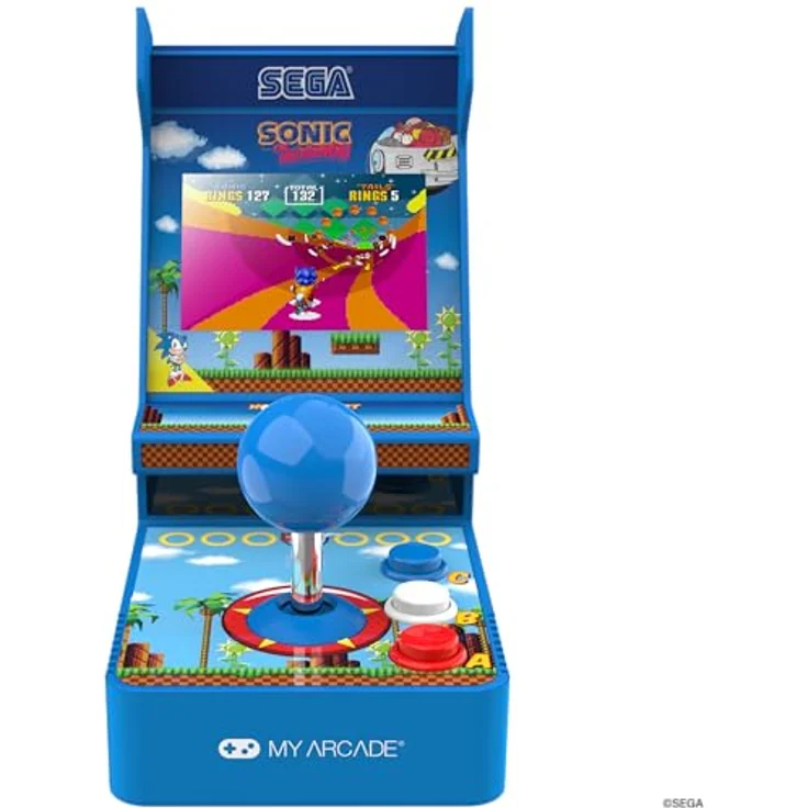 ATARI Joystick Player Sonic The Hedgehog, blauer Joystick mit 3,5 Zoll Bildschirm und 4 Batterien – Bild 5