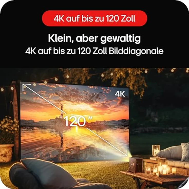 LG CineBeam Q HU710PB (4K, 500 lm, 1.2:1), Beamer, Silber – Bild 4