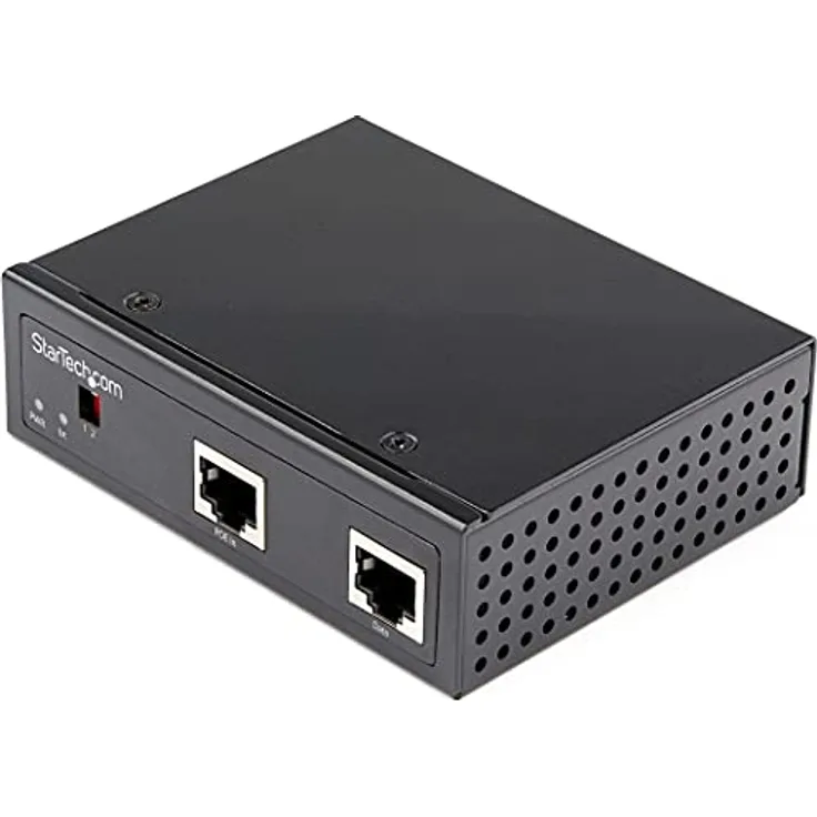 StarTech Industrieller Gigabit PoE Splitter - 90W Hochgeschwindigkeits Power-over-Etherne, Netzwerk Switch, Schwarz