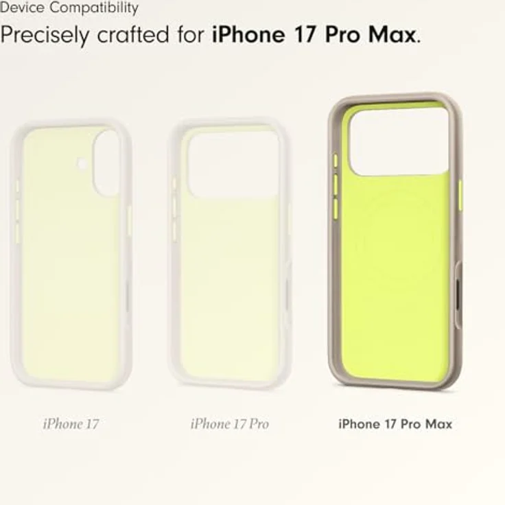 Beats iPhone 17 Pro Max Rugged Case mit MagSafe und Kamerasteuerung, stoßfest, matte Außenseite, Innenfutter aus Mikrofaser – Alpengrau – Bild 3