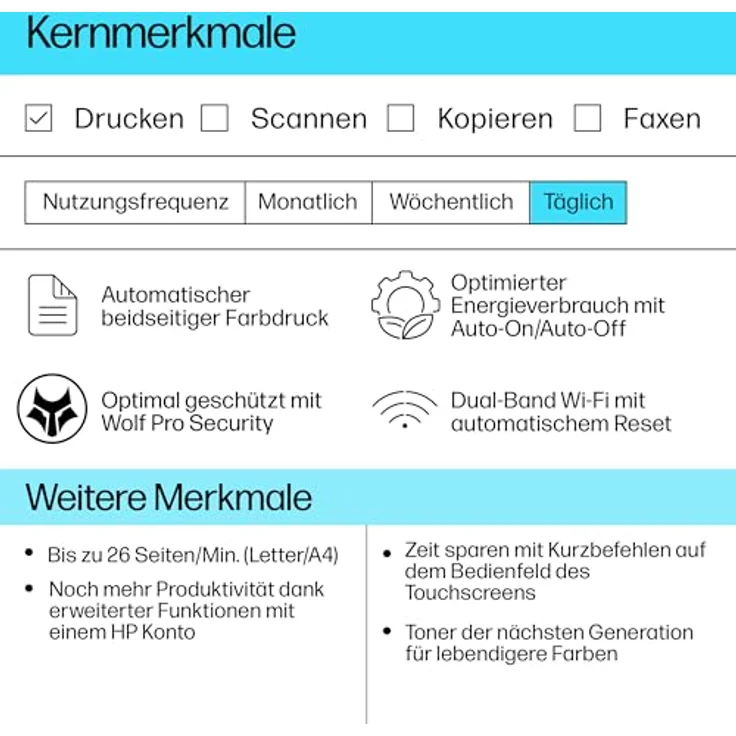 HP Color Laserjet Pro 3202dw Laserdrucker, schneller beidseitiger Farbdruck, LAN, WLAN, HP Instant Ink kompatibel – Bild 2