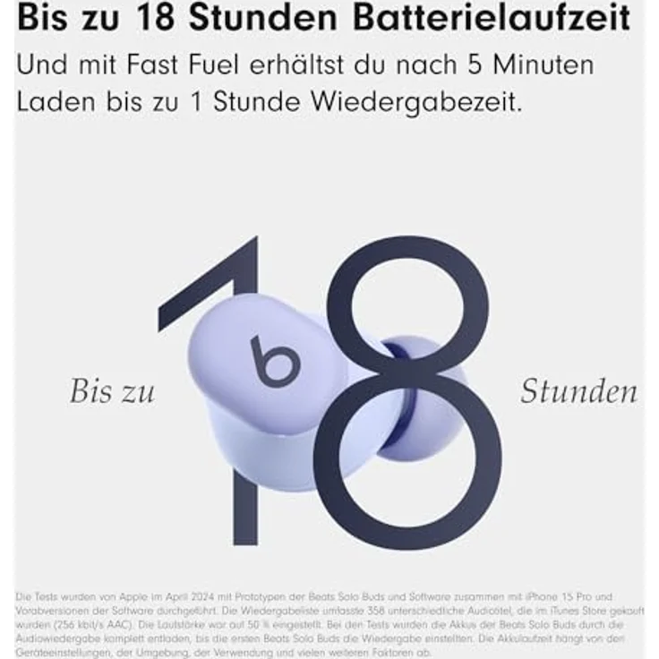 Beats Solo Buds (NC, 18 h, Kabellos), Kopfhörer, Polarviolett – Bild 5